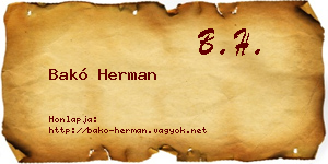 Bakó Herman névjegykártya